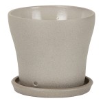 Doniczka z podstawką 108 beżowy kamień 13 Scheurich Taupe Stone