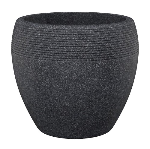 Lineo Scheurich elegancka doniczka na taras czarny granit.jpg