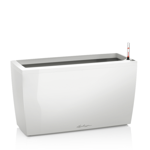 Biała duża donica prostokątna z nawadnianiem Lechuza Cararo.png