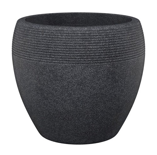 Lineo Scheurich elegancka doniczka na taras czarny granit.jpg