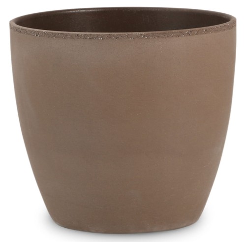 Brązowa osłonka na doniczkę Scheurich Earth.jpg