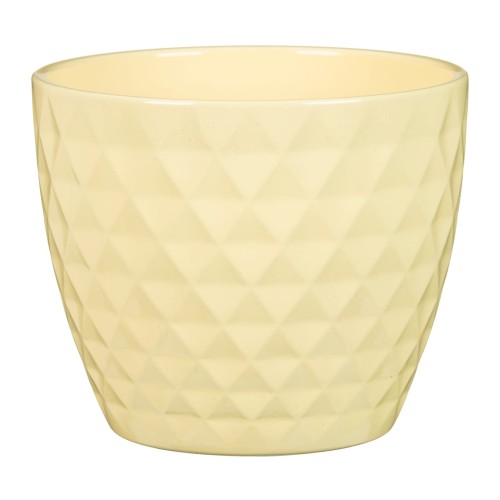 Pastelowa żółta osłonka na doniczkę Scheurich sklep.jpg