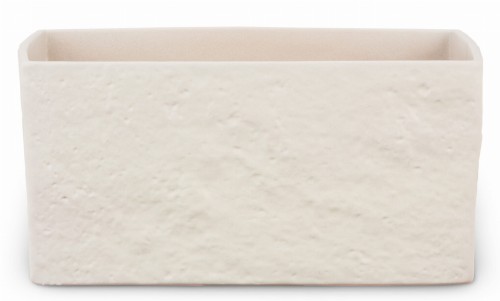 Prostokątna doniczka osłonka ceramiczna kremowy kamień.jpg