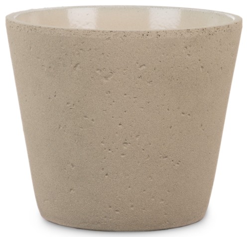 Beżowe osłonki na doniczki Roca Scheurich do wnętrz.jpg
