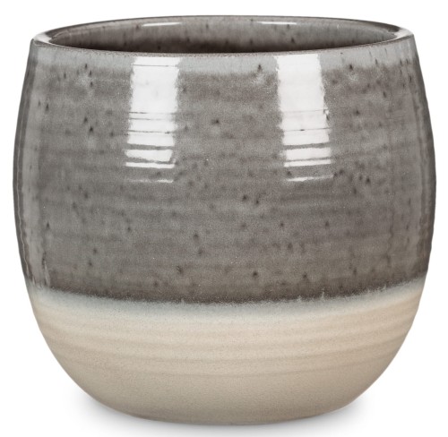 Szaro-beżowa osłonka ceramiczna na doniczkę dwukolorowa.jpg