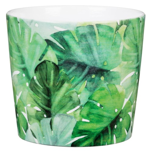 Osłonka na doniczkę w tropikalny wzór liście Tropical Garden Scheurich.jpg