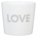 Biała osłonka na doniczkę LOVE na prezent Scheurich.jpg