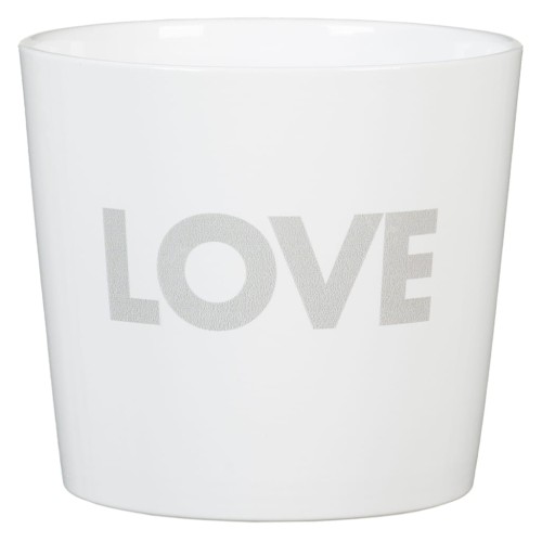 Biała osłonka na doniczkę LOVE na prezent Scheurich.jpg