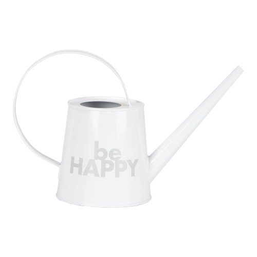 Biała metalowa konewka do kwiatów BE HAPPY Scheurich.jpg