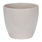 Duża beżowa osłonka na doniczkę 920 połysk 28 Sesame Scheurich