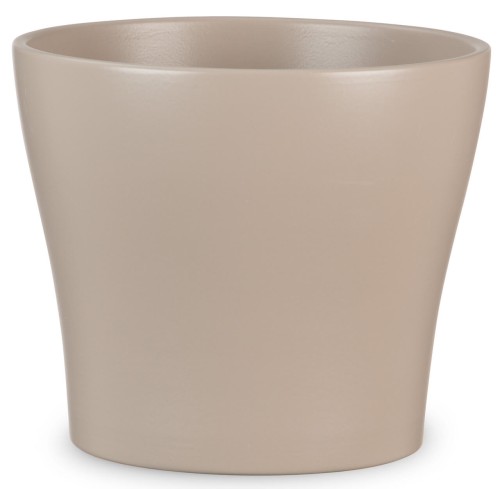 Ceramiczna osłonka na doniczkę Scheurich Taupe szarobrązowa.jpg