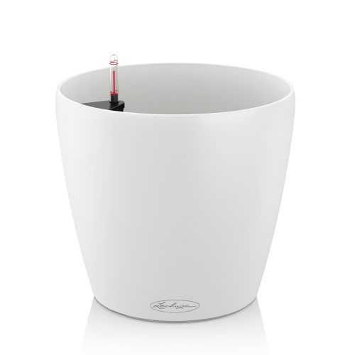 Biała matowa doniczka z nawadnianiem Classico Color sklep Lechuza Łódź.png