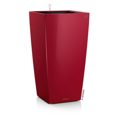 Czerwona wysoka donica Lechuza Cubico Premium Scarlet Red High Gloss.jpg