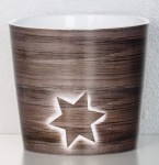 Osłonka na doniczkę 870 Scheurich Timber Star 11 brązowa z gwiazdą