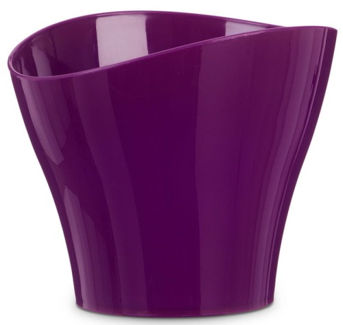 Fioletowe osłonki na doniczki plastikowe Scheurich 221 Wave Home Bright Lilac z falą.jpg