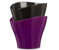 Osłonki na doniczki plastikowe do wnętrz Scheurich Wave Home 221 czarne i fioletowe.jpg