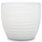 Biała osłonka na doniczkę 866 Panna 22 matowa w kratkę • Scheurich Corteza 