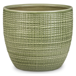 Zielona osłonka na doniczkę 866 Menta 19 • matowa w kratkę • Scheurich Corteza