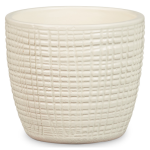 Mini osłonka na doniczkę 866 Vainilla 10 matowa w kratkę • Scheurich Corteza kremowa 