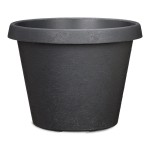 Antracytowa doniczka tarasowa Scheurich Stones 35 Anthracite powierzchnia kamienna