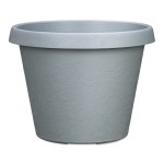 Szara doniczka tarasowa Scheurich Stones 35 Light Grey powierzchnia kamienna