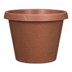 Jasnobrązowa doniczka tarasowa Scheurich Stones 35 Terracotta powierzchnia kamienna terakota