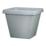 Szara doniczka ogrodowa Scheurich Stones Square 40 Light Grey kamienna kwadratowa