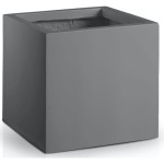 Grafitowa kwadratowa donica Cube • kostka 31 cm ciemnoszara • włókno szklane fiberglass 