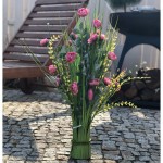 Kwitnący snopek, wiązka trawy wys. 70 cm >>> bukiet sztucznych roślin, róże / jaskry