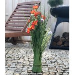 Kwitnący snopek, wiązka trawy wys. 70 cm >>> bukiet sztucznych roślin, czerwone maki