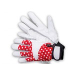 Stylowe rękawiczki ogrodowe Nelson Garden Betty • do pielenia, przesadzania • rozmiar 7 • czerwone w białe groszki