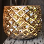 Rose Gold osłonka na doniczkę Polnix 16 cm lustrzana nowoczesna glamour różowe złoto 02.632