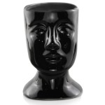 Czarna doniczka głowa połysk Polnix wys. 18 cm osłonka twarz