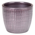 Mini osłonka na doniczkę 866 Brilliant Purple 10 połyskująca w kratkę • Scheurich Corteza  fioletowa