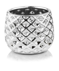Srebrna osłonka na doniczkę Polnix 16 cm lustrzana nowoczesna glamour  02.630