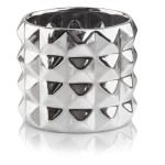 Srebrna osłonka na doniczkę Polnix walec 13 cm lustrzana geometryczna kolce 05.152