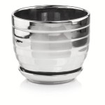 Srebrna Lustrzana doniczka ceramiczna z podstawką śr. 18 cm Polnix Moon 43.037