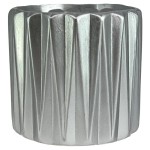 Srebrna osłonka na doniczkę walec 13 cm  geometryczna Polnix 05.151