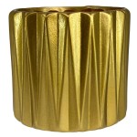 Złota osłonka na doniczkę walec 13 cm geometryczna Polnix 05.150