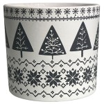 Biała osłonka na doniczkę z świątecznym motywem Polnix betonowa >>> Boże Narodzenie