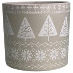 Beżowa osłonka na doniczkę z świątecznym motywem Polnix betonowa >>> Boże Narodzenie