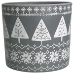 Szara osłonka na doniczkę z świątecznym motywem Polnix betonowa >>> Boże Narodzenie