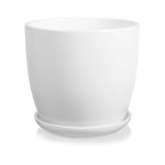 Biała doniczka ceramiczna z podstawką 15 cm Polnix Amsterdam