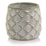 Kremowa osłonka na doniczkę ze wzorem 15 Polnix Vintage 01.007