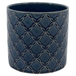 Granatowa osłonka na doniczkę Polnix Vintage walec 16 łańcuszki 