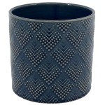 Granatowa osłonka na doniczkę Polnix Vintage walec 16 kropelki 