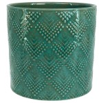 Turkusowa osłonka na doniczkę Polnix  Vintage walec 16 kropelki