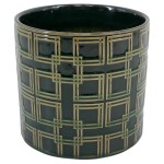Zielona osłonka na doniczkę Polnix Vintage walec 16 kafelki
