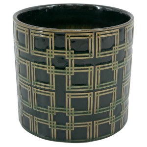 Zielona osłonka na doniczkę Polnix Vintage walec 16 kafelki