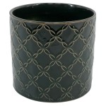 Zielona osłonka na doniczkę Polnix Vintage walec 16 łańcuszki